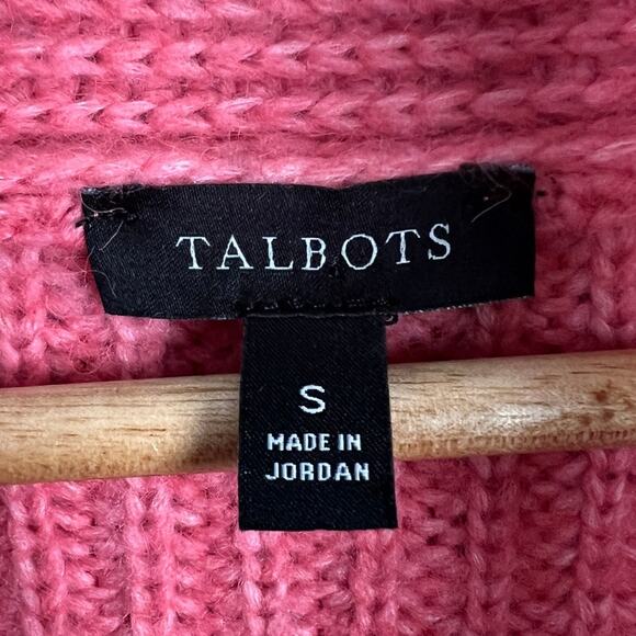Talbots Womens S Sweater Wool Blend Chunky Knit Shawl Collar Tunic Pullover Cozy - Picture 4 of 9